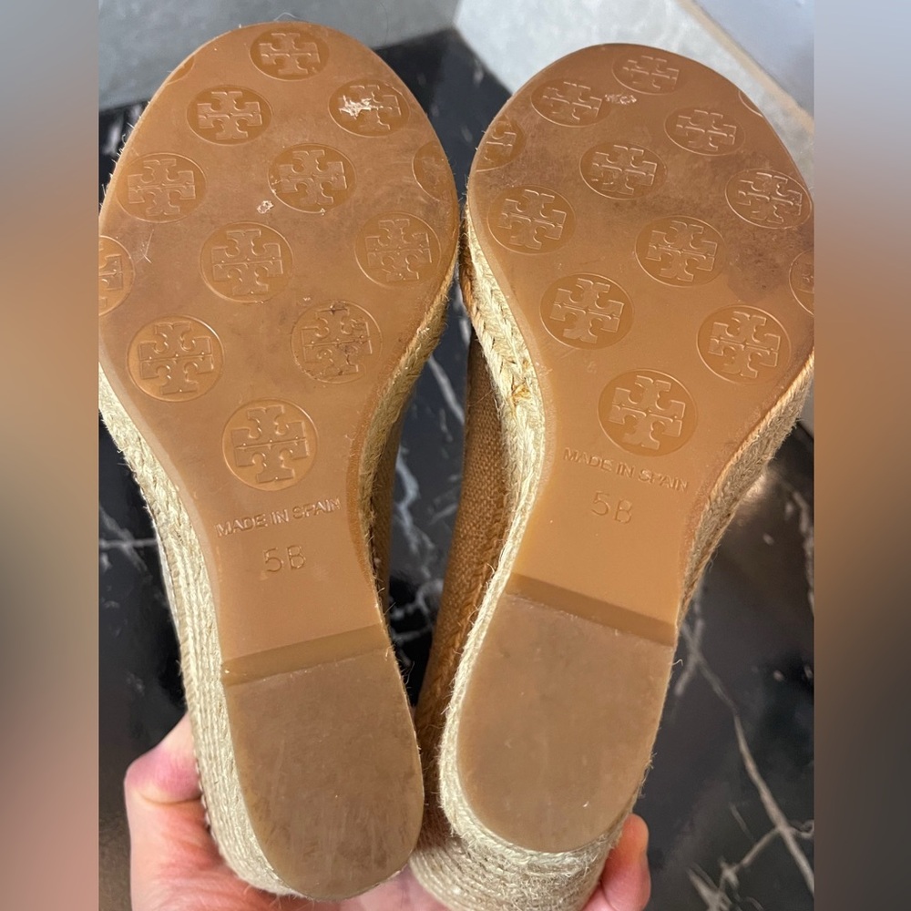 ❌SOLD❌Tory Burch Natural Beige Espadrille Wedge Platform - Picture 13 of 15
